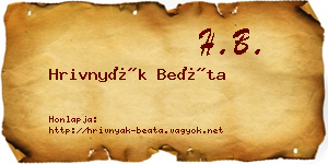 Hrivnyák Beáta névjegykártya