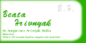 beata hrivnyak business card