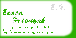 beata hrivnyak business card